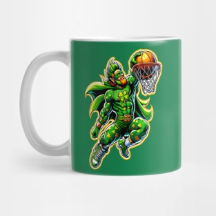 St Patrick's Day Irish Superhero Leprechaun Basketball Player Mug